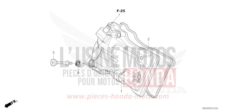 COUVERCLE DE CULASSE de NC750X "Méca" MAT PEARL GLARE WHITE (NHB54) 2025